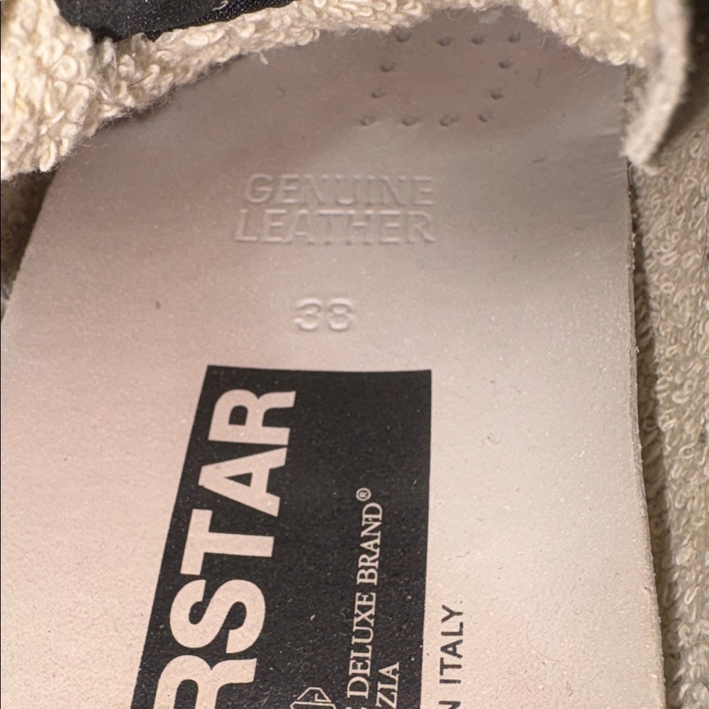 Authentic Golden Goose superstar sneakers size 38 zebra print silver star - Picture 9 of 11
